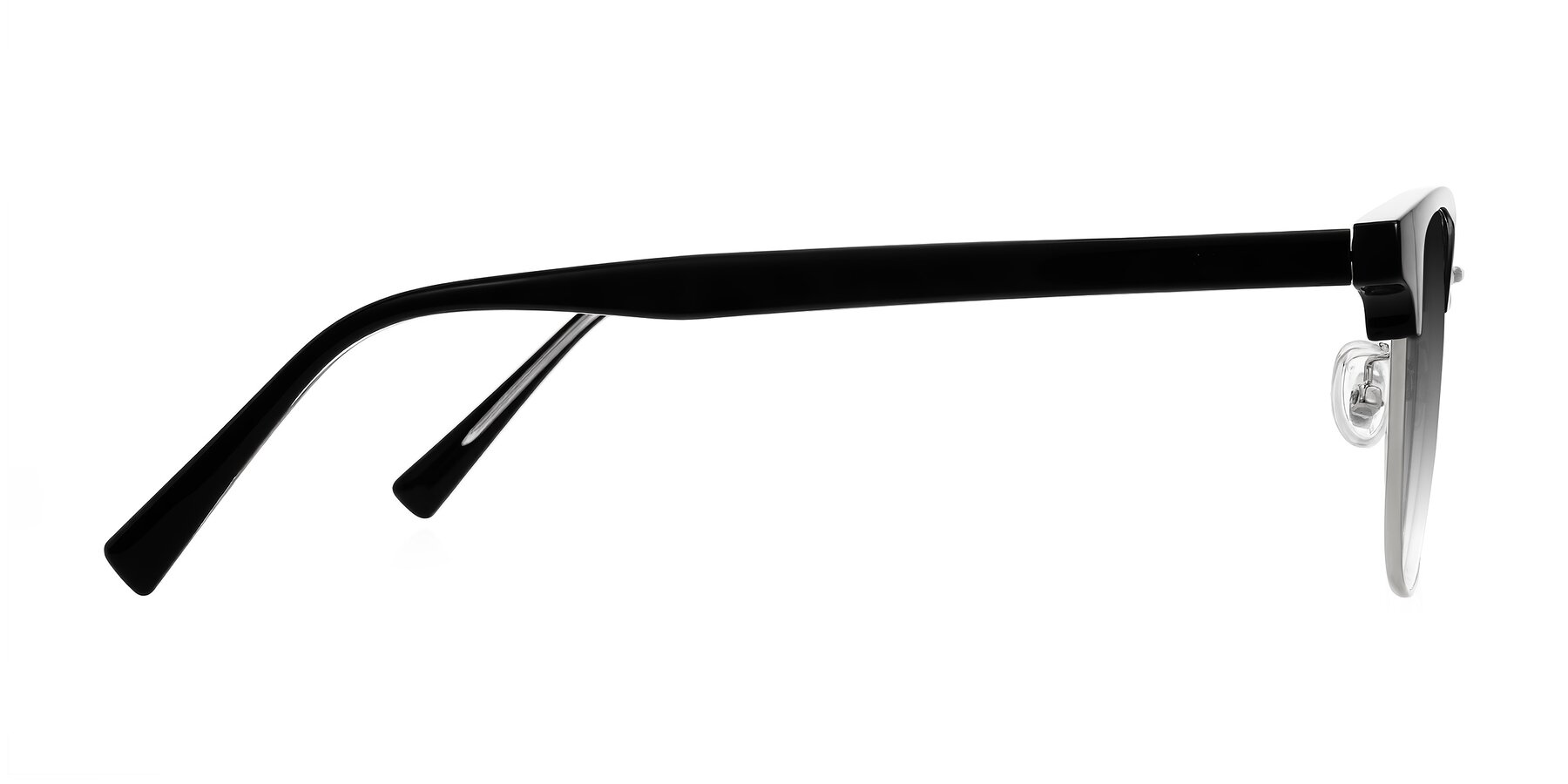 Side of Waxler in Black/Silver with Gray Gradient Lenses