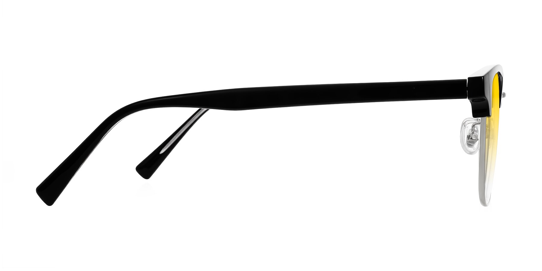Side of Waxler in Black/Silver with Yellow Gradient Lenses