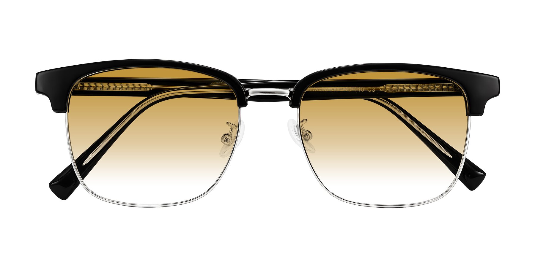 Folded Front of Waxler in Black/Silver with Champagne Gradient Lenses