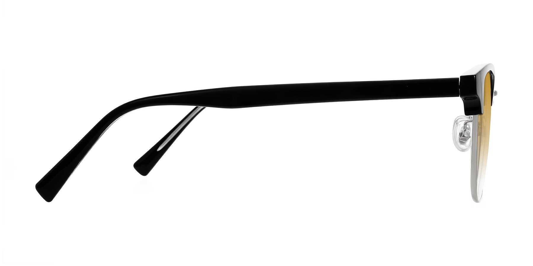 Side of Waxler in Black/Silver with Champagne Gradient Lenses