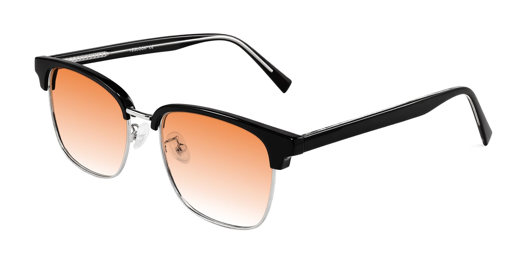 Angle of Waxler in Black/Silver with Orange Gradient Lenses
