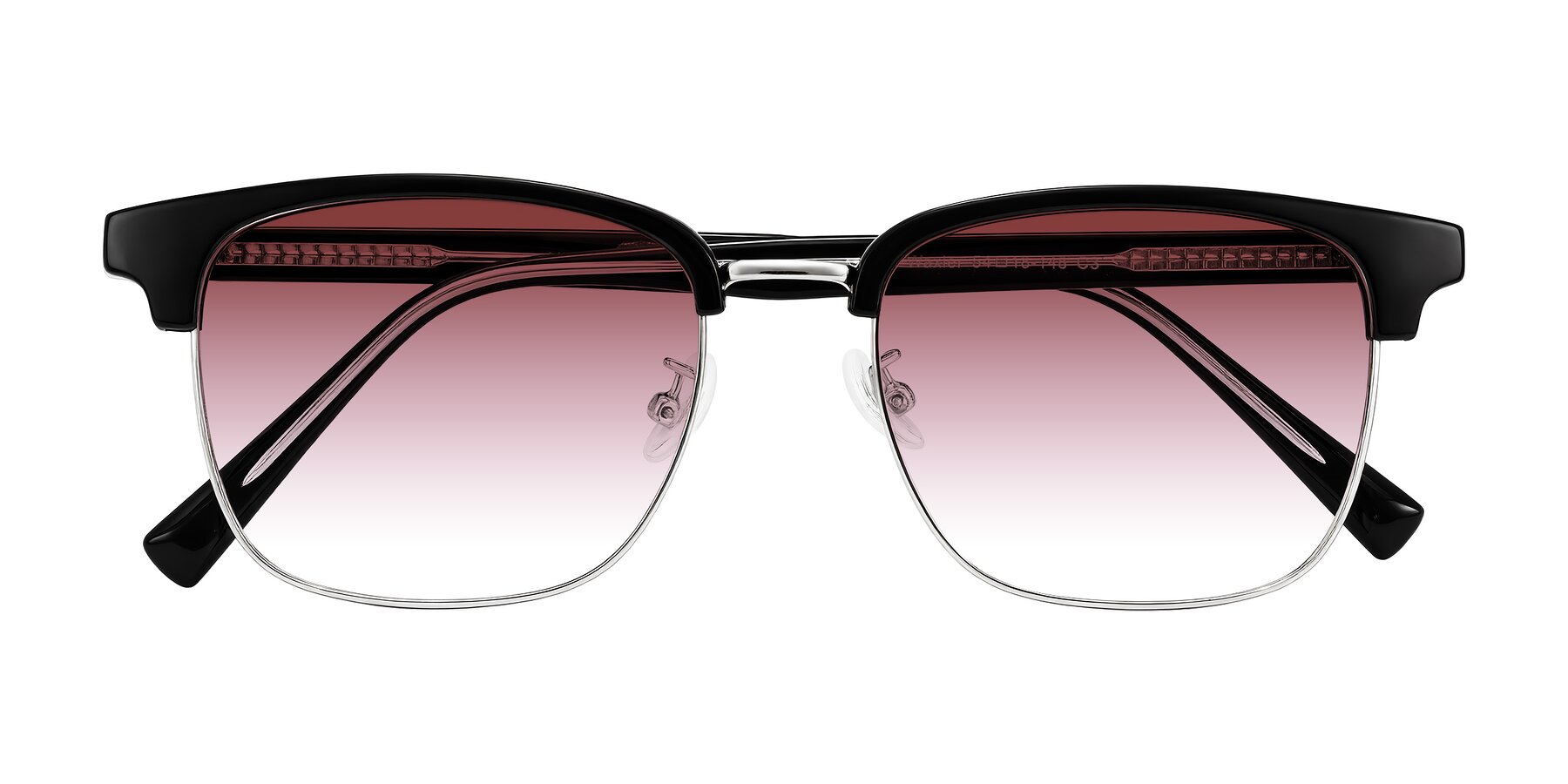Folded Front of Waxler in Black/Silver with Garnet Gradient Lenses