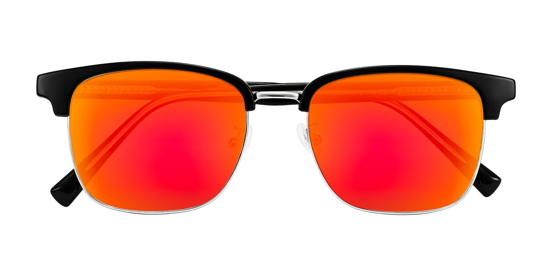 Folded Front of Waxler in Black/Silver with Red Gold Mirrored Lenses