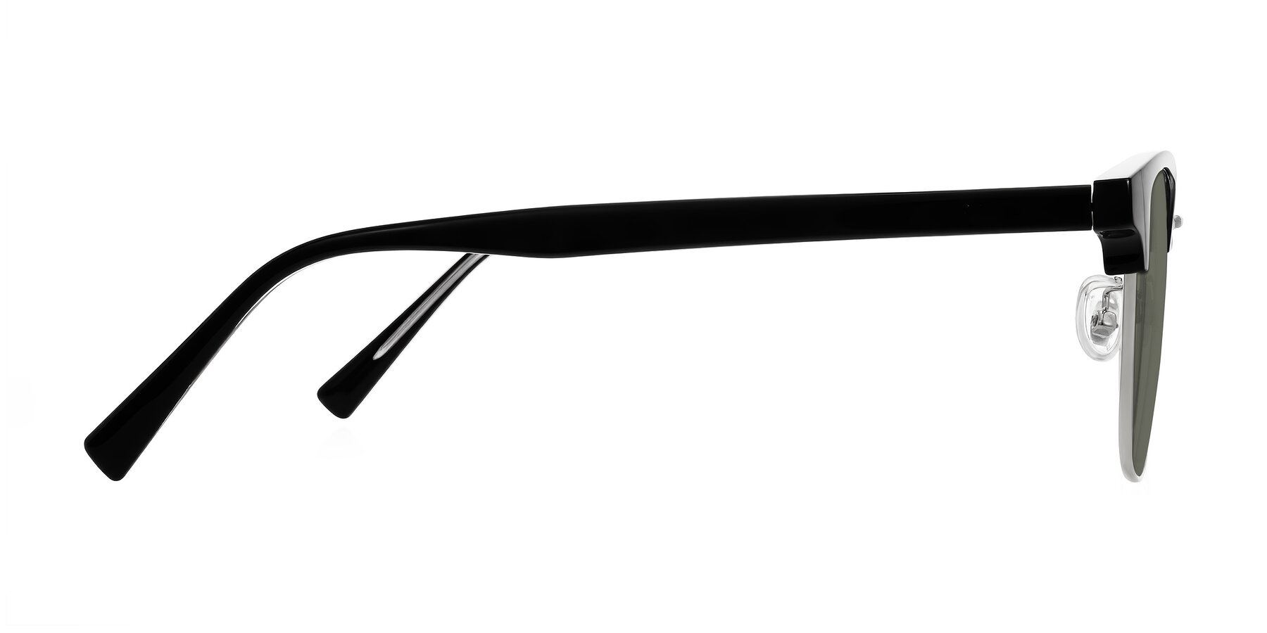 Side of Waxler in Black/Silver with Gray Polarized Lenses