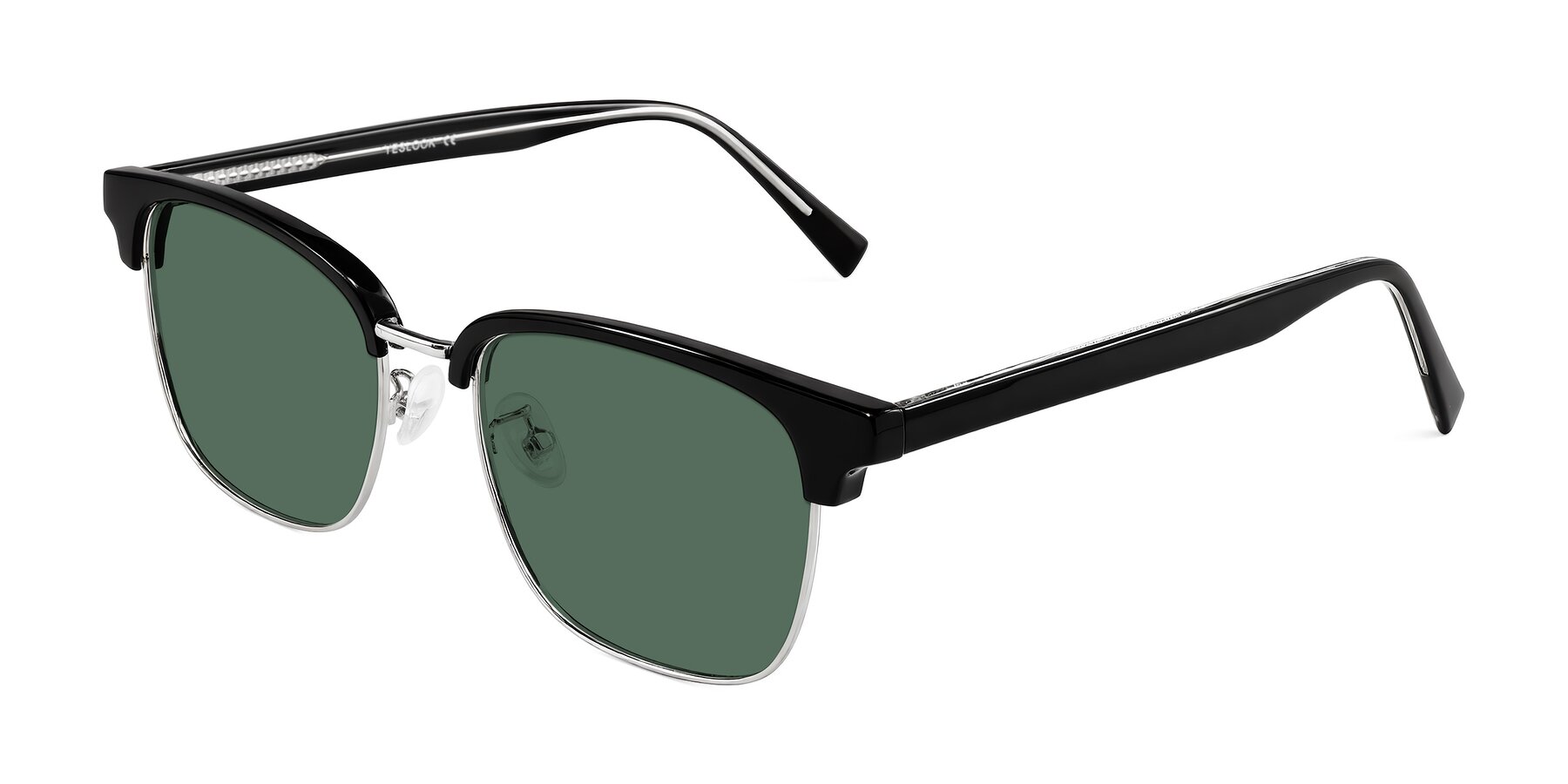 Angle of Waxler in Black/Silver with Green Polarized Lenses