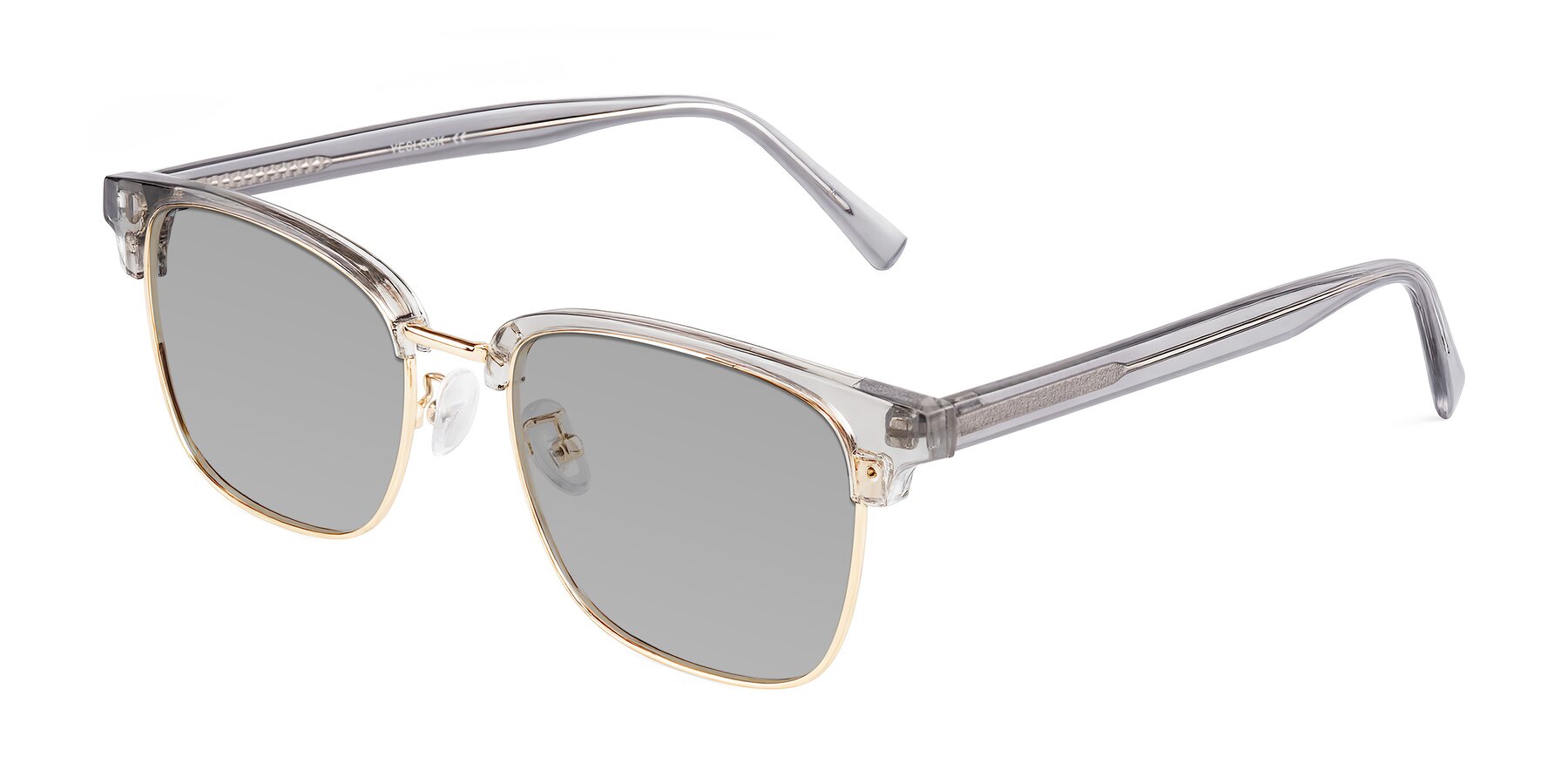 Angle of Waxler in Crystal Gray/Gold with Light Gray Tinted Lenses