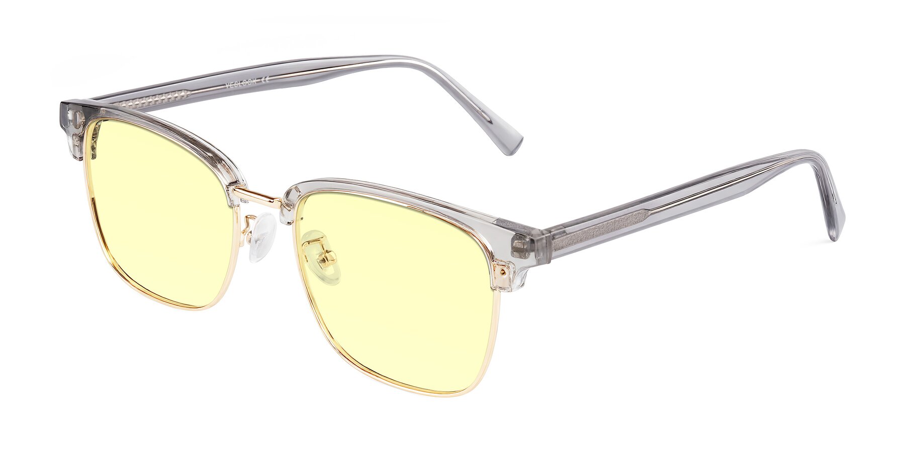 Angle of Waxler in Crystal Gray/Gold with Light Yellow Tinted Lenses