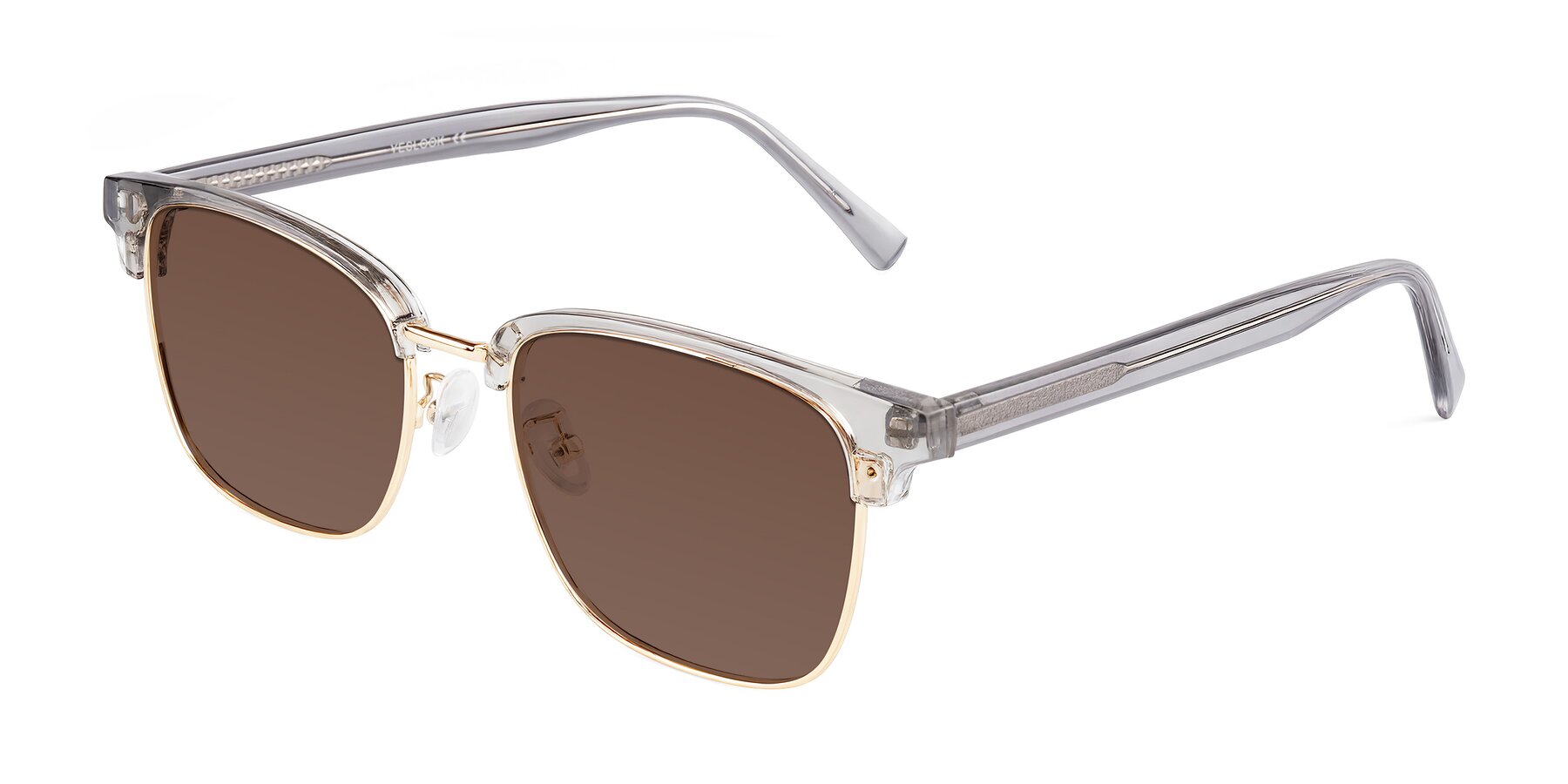 Angle of Waxler in Crystal Gray/Gold with Brown Tinted Lenses