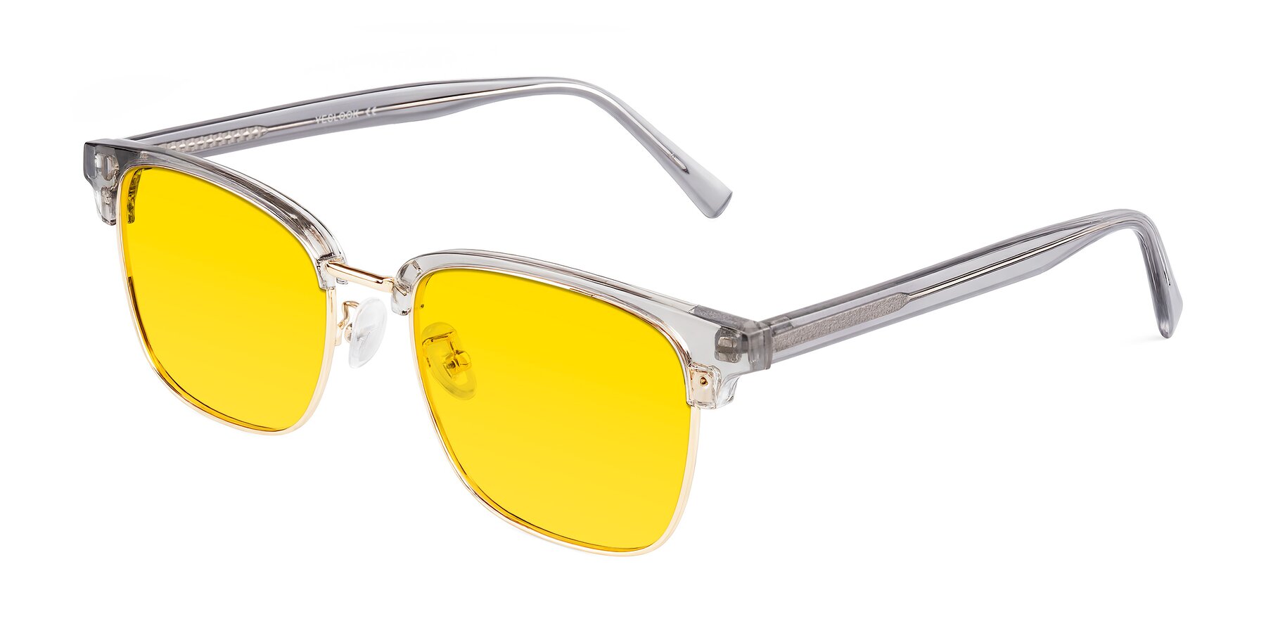 Angle of Waxler in Crystal Gray/Gold with Yellow Tinted Lenses
