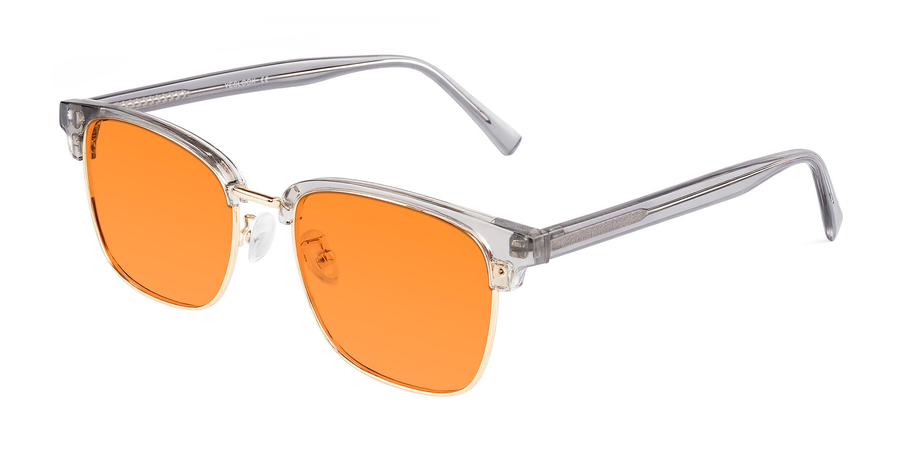 Angle of Waxler in Crystal Gray/Gold with Orange Tinted Lenses