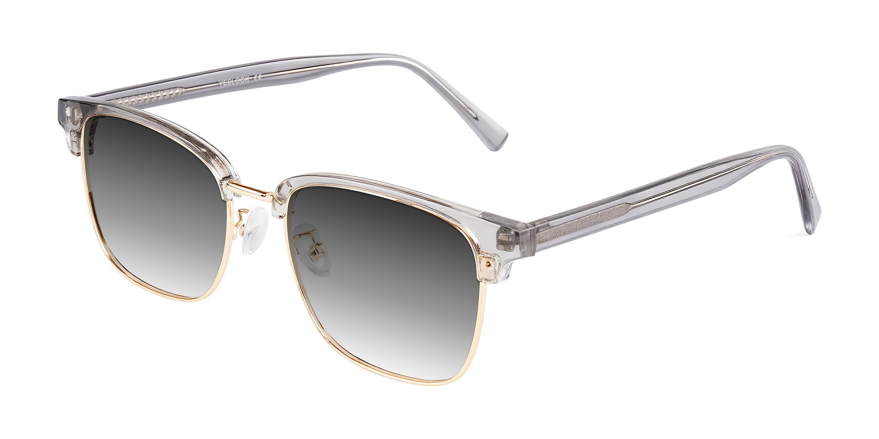 Angle of Waxler in Crystal Gray/Gold with Gray Gradient Lenses
