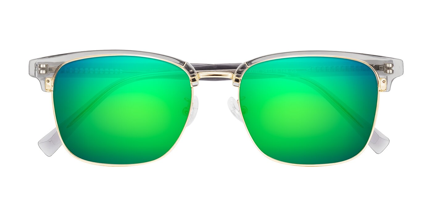 Waxler - Crystal Gray/Gold Flash Mirrored Sunglasses