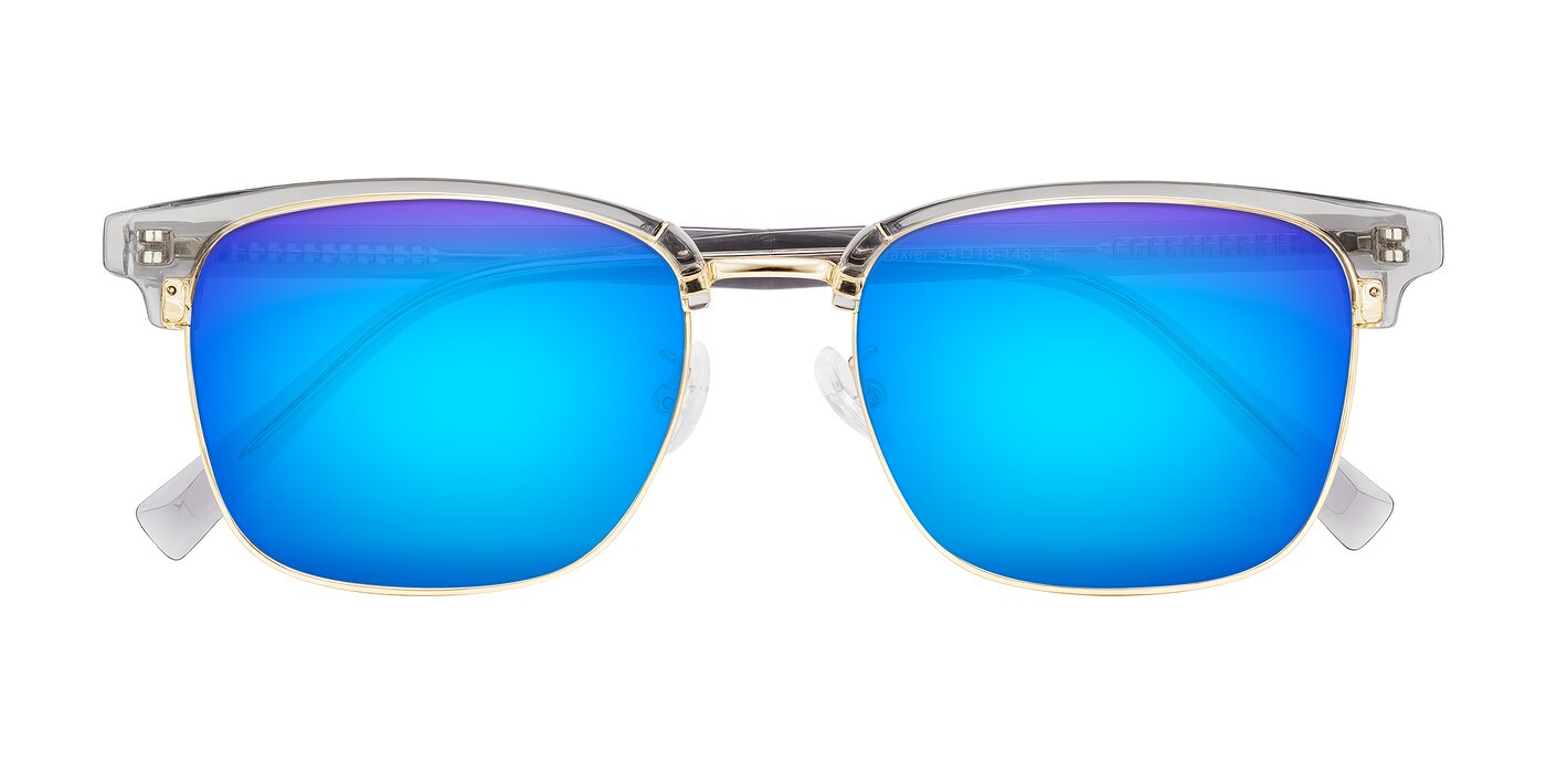 Waxler - Crystal Gray/Gold Flash Mirrored Sunglasses