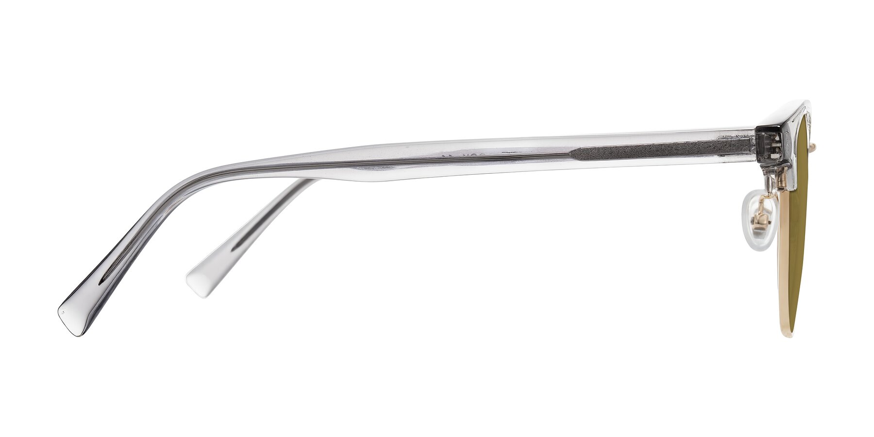 Side of Waxler in Crystal Gray/Gold with Brown Polarized Lenses