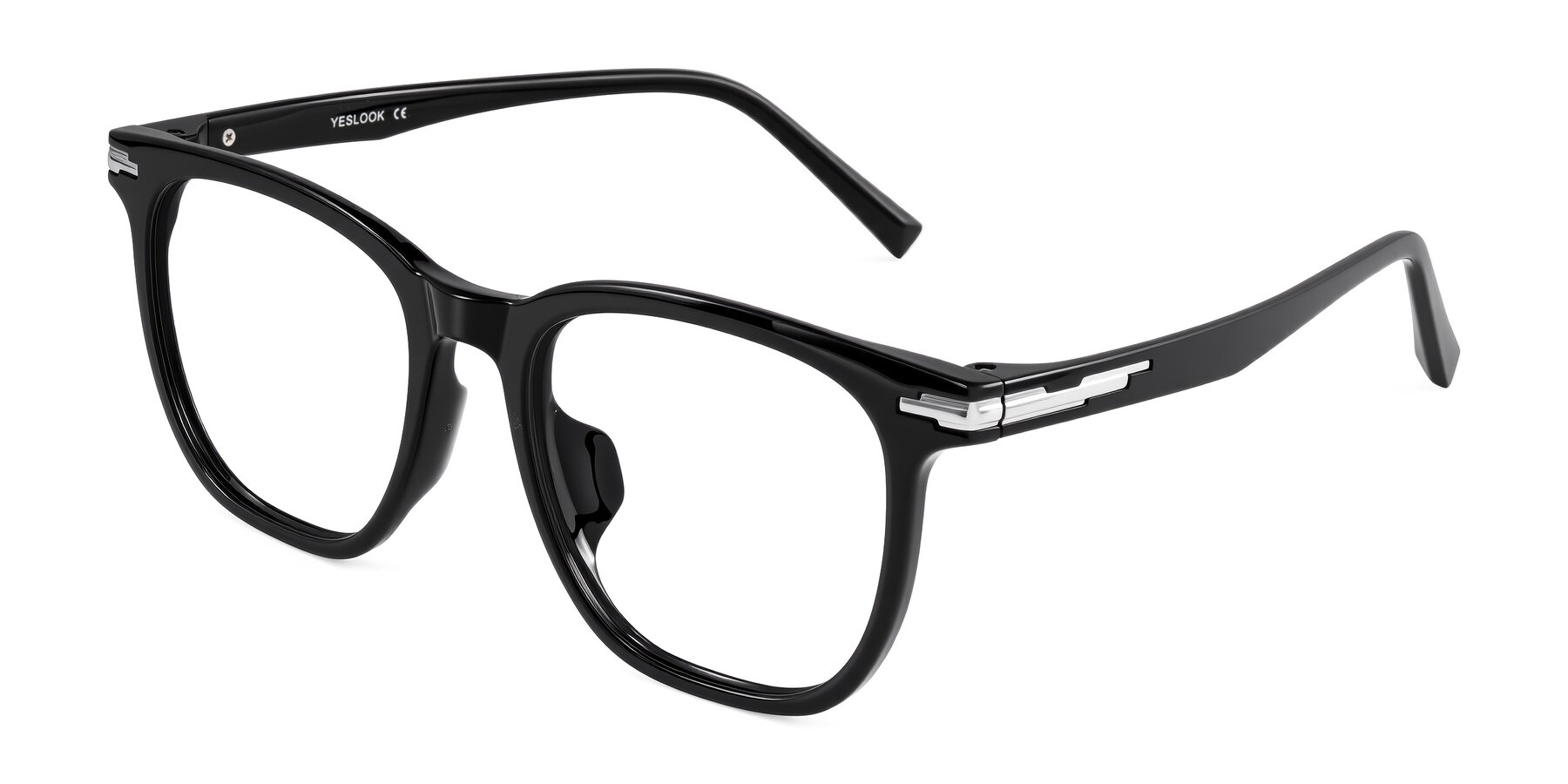 Angle of Velek in Black with Clear Eyeglass Lenses