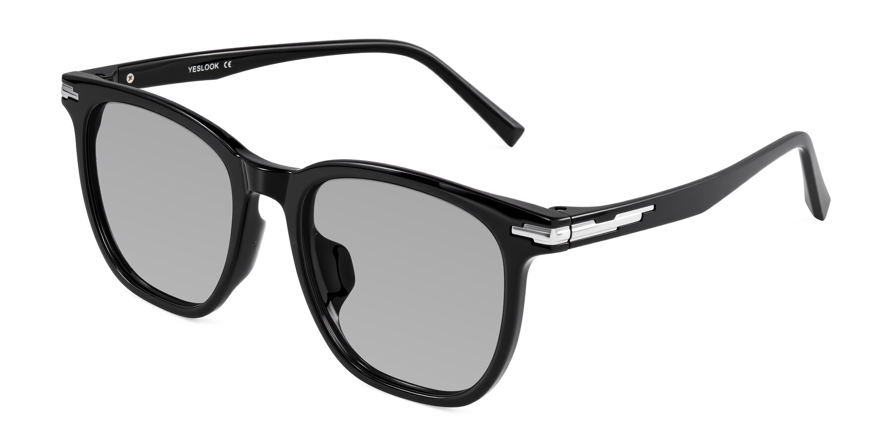 Angle of Velek in Black with Light Gray Tinted Lenses