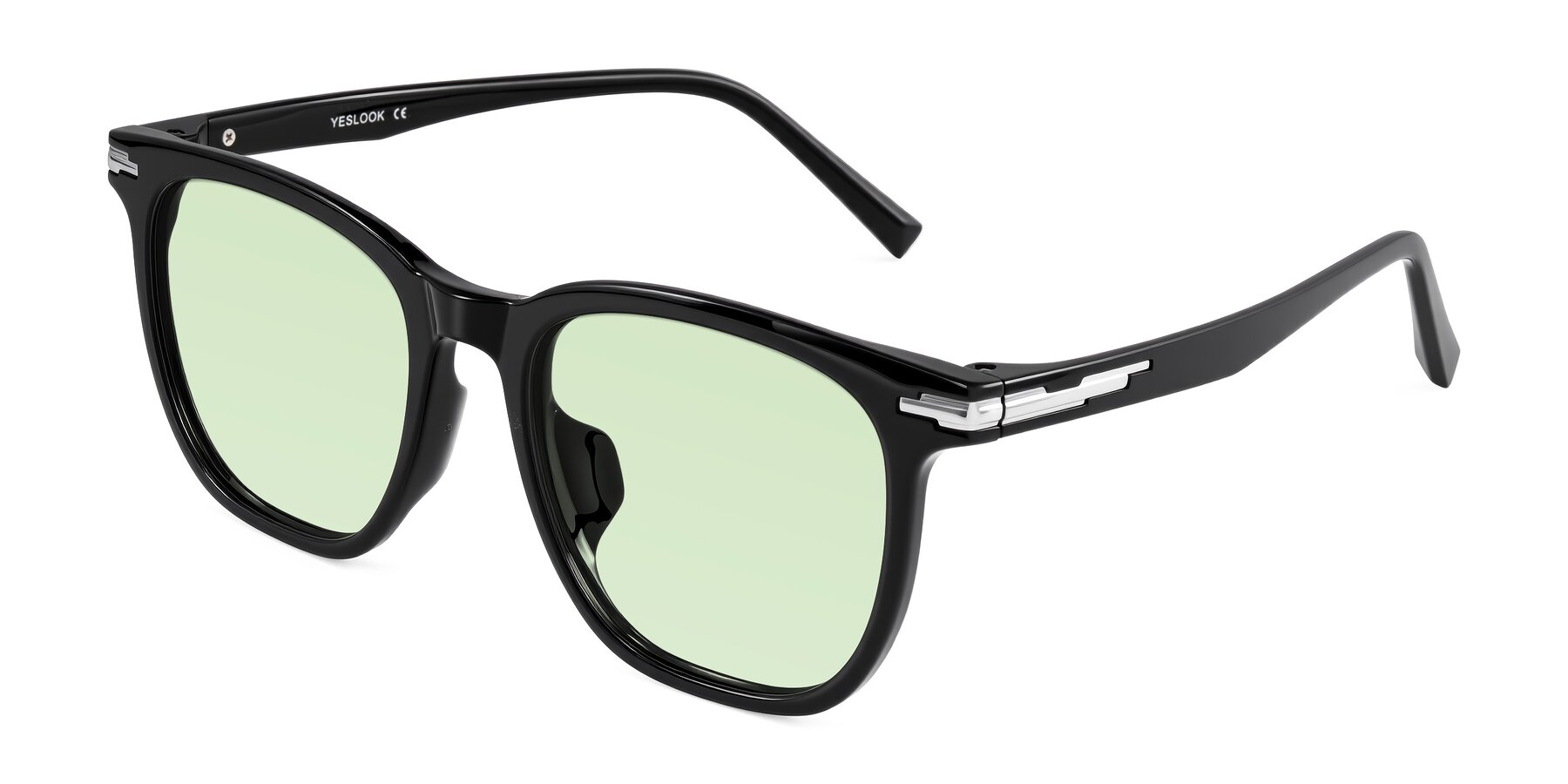 Angle of Velek in Black with Light Green Tinted Lenses