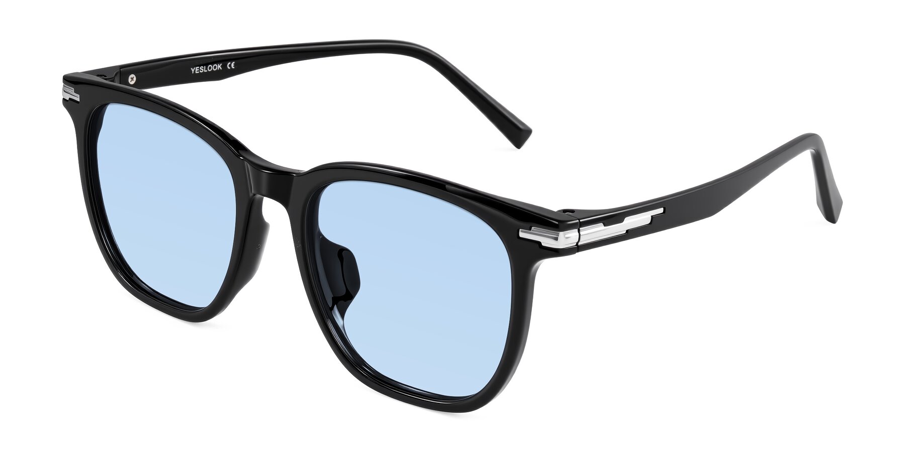 Angle of Velek in Black with Light Blue Tinted Lenses