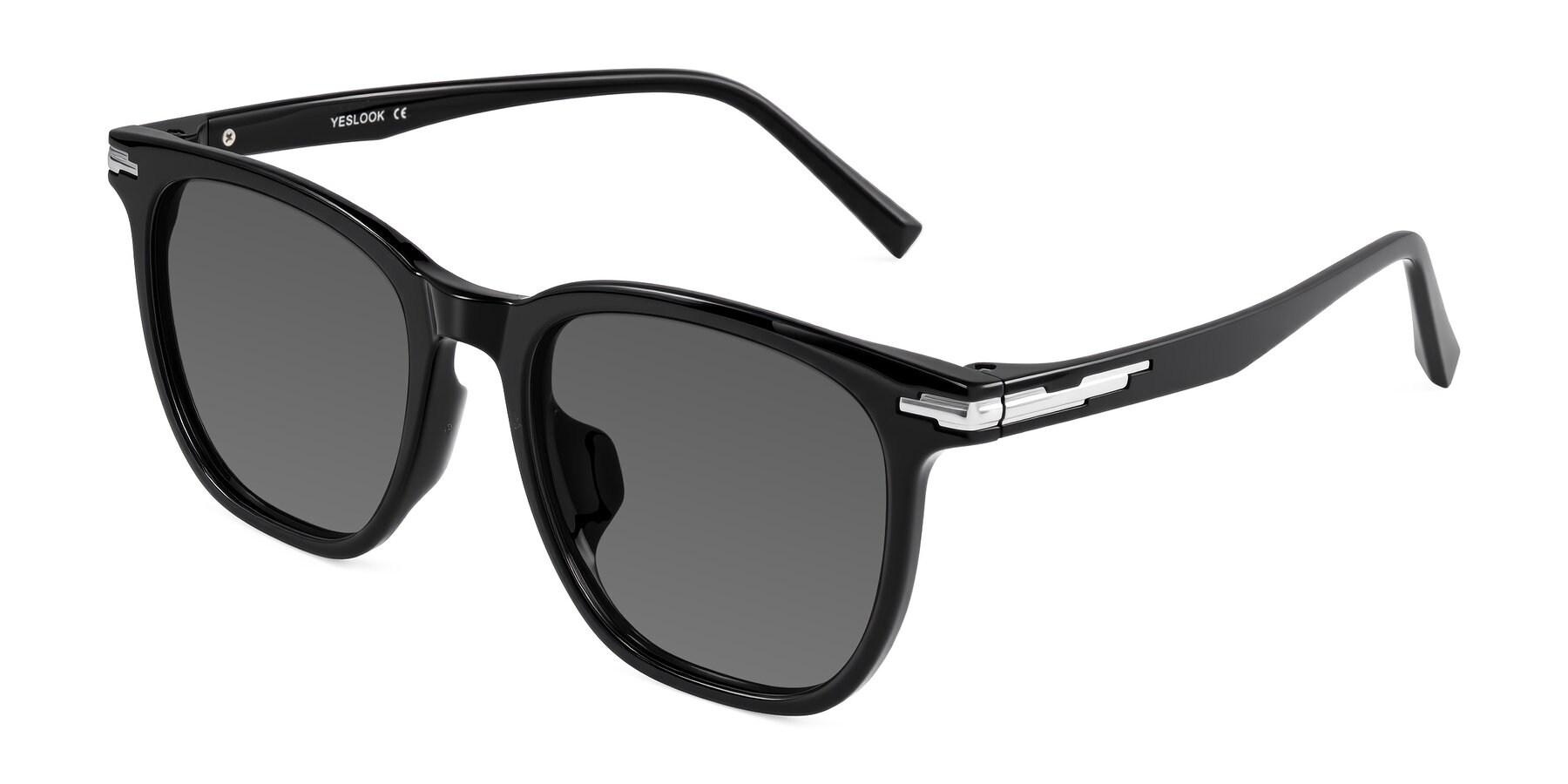 Angle of Velek in Black with Medium Gray Tinted Lenses