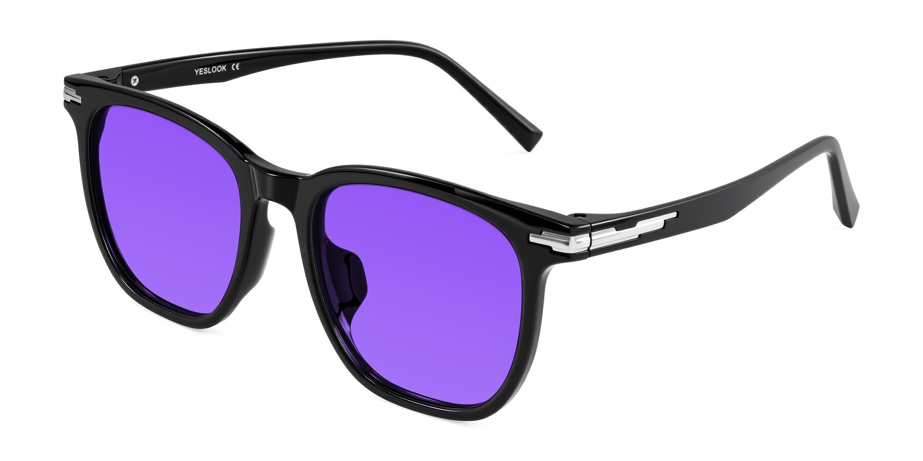Angle of Velek in Black with Purple Tinted Lenses