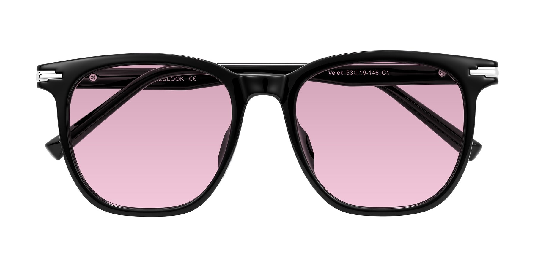 Folded Front of Velek in Black with Light Wine Tinted Lenses