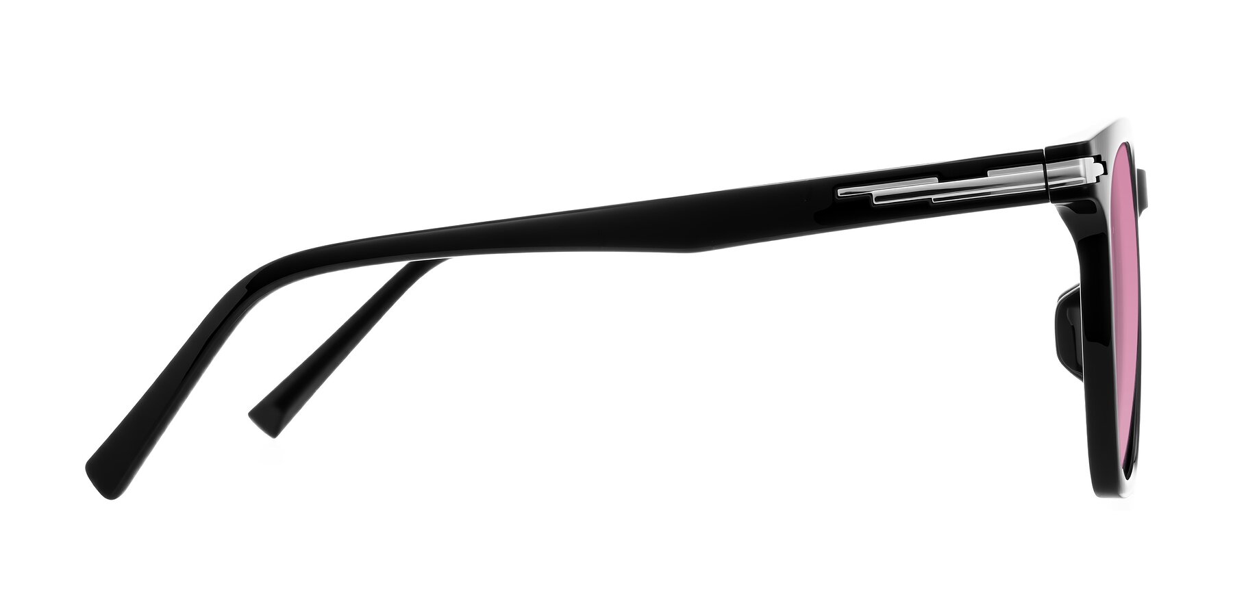 Side of Velek in Black with Medium Wine Tinted Lenses