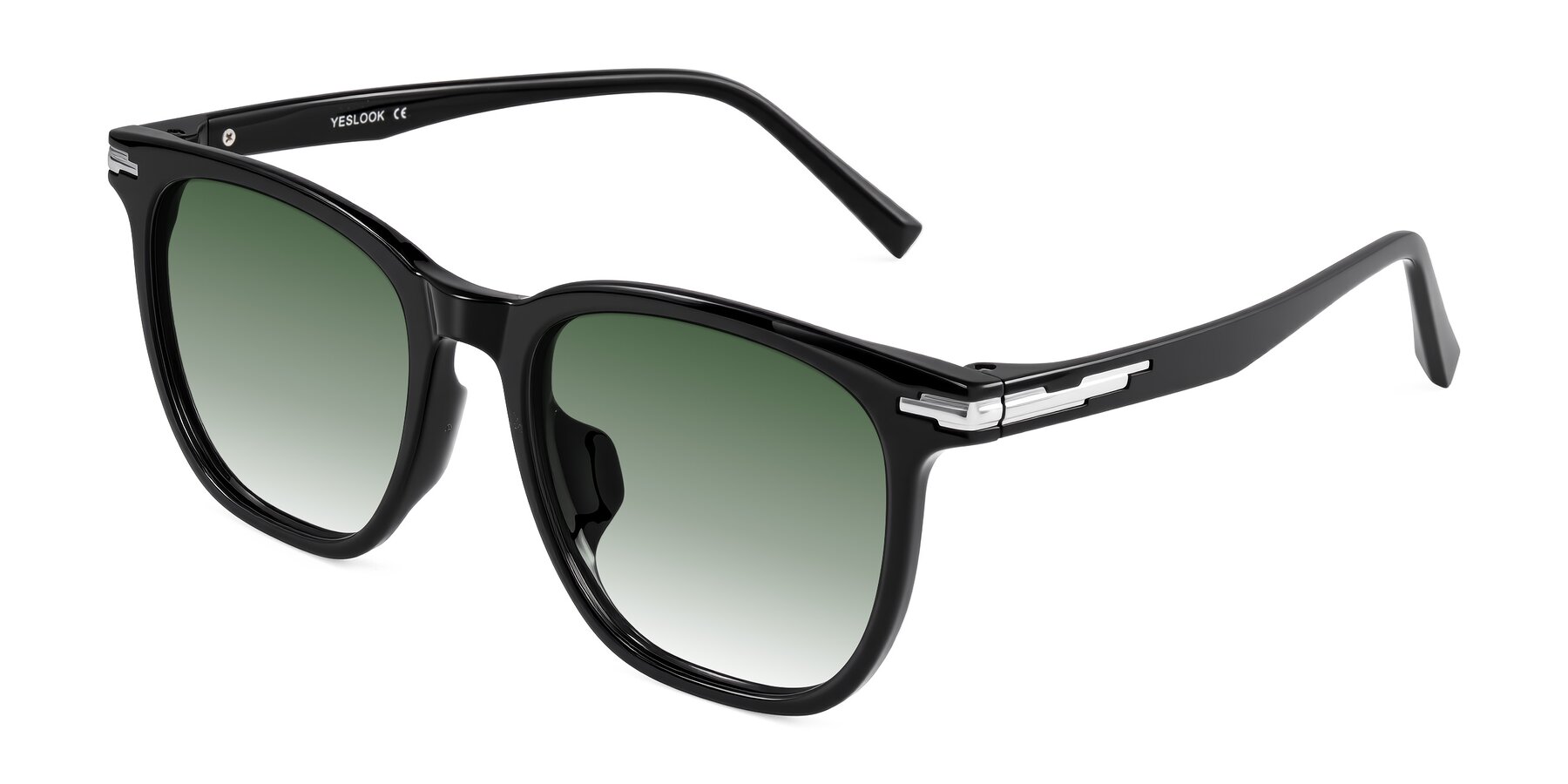 Angle of Velek in Black with Green Gradient Lenses