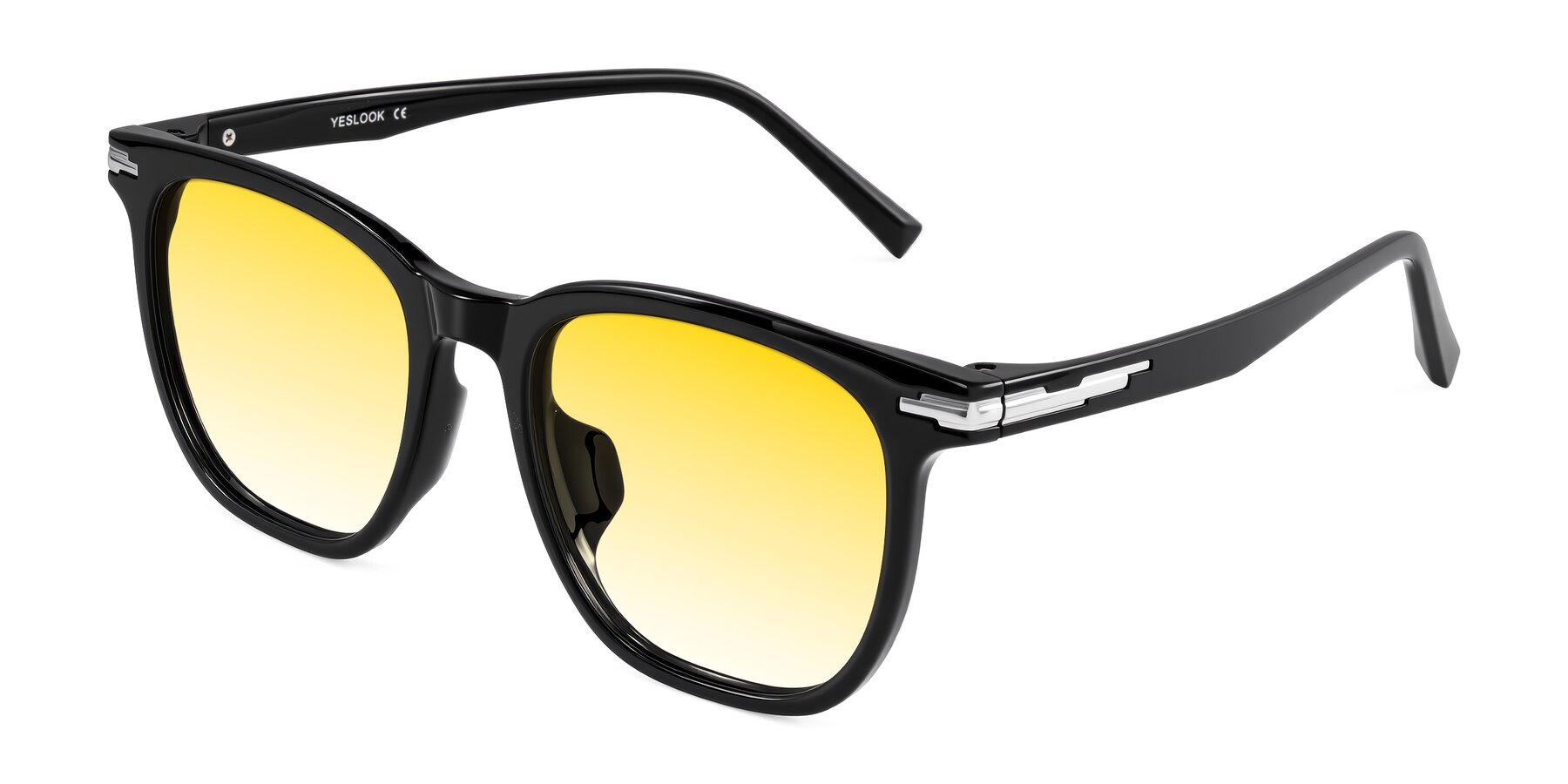 Angle of Velek in Black with Yellow Gradient Lenses