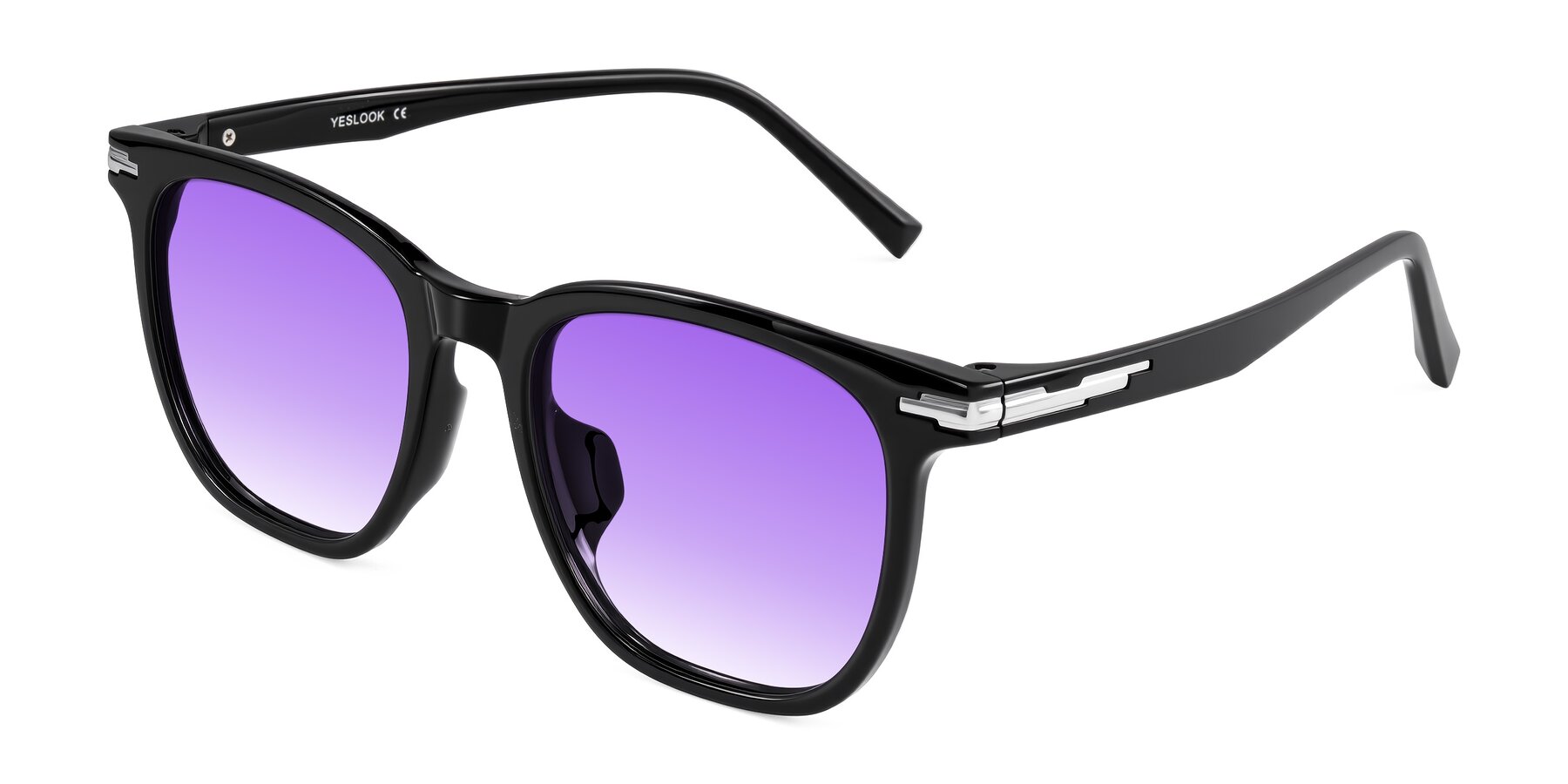 Angle of Velek in Black with Purple Gradient Lenses