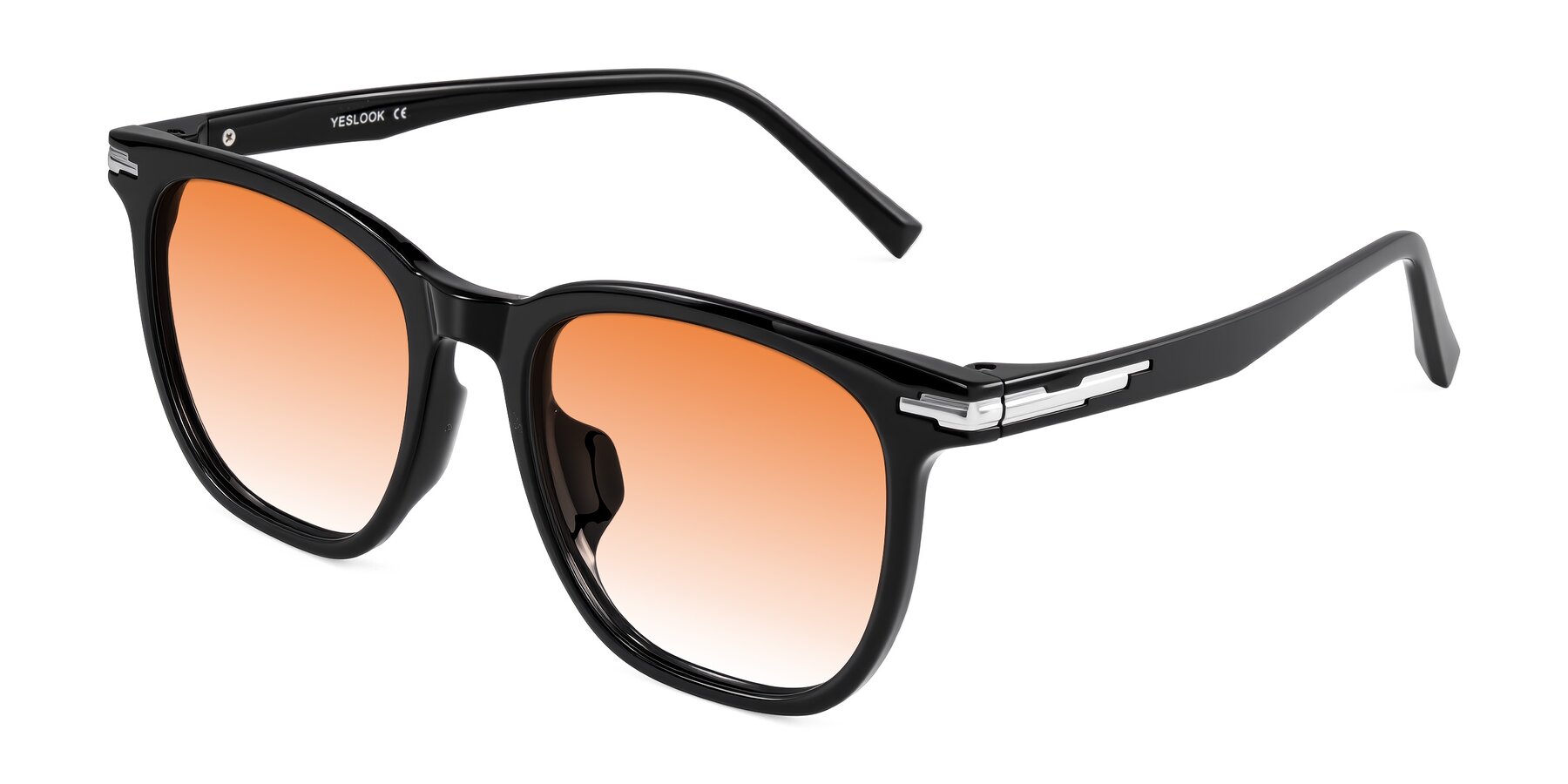 Angle of Velek in Black with Orange Gradient Lenses