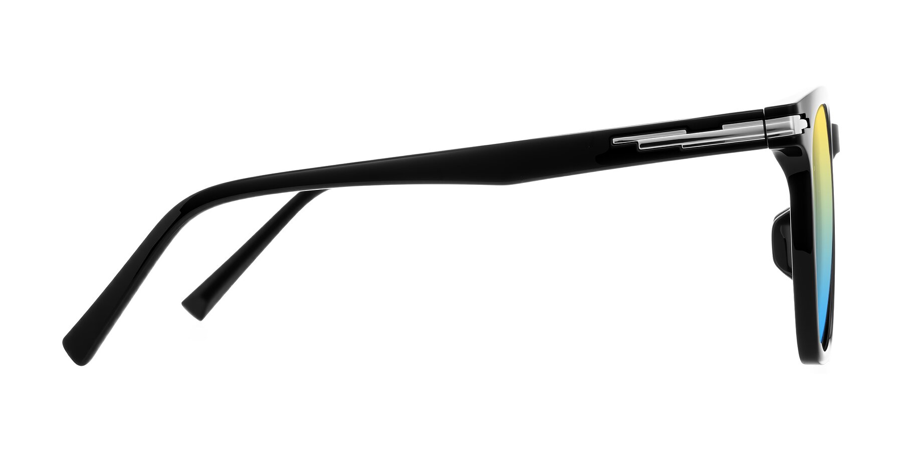 Side of Velek in Black with Yellow / Blue Gradient Lenses