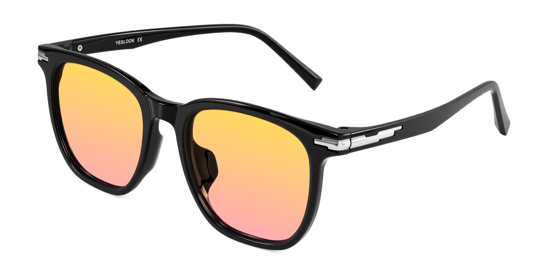 Angle of Velek in Black with Yellow / Pink Gradient Lenses
