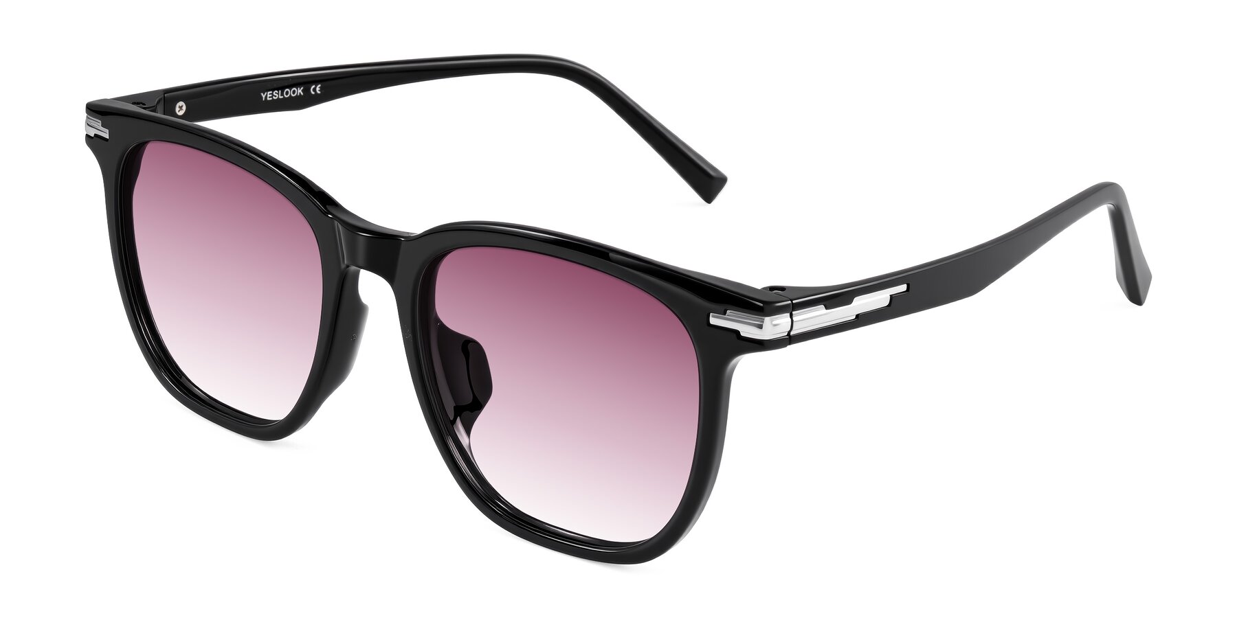 Angle of Velek in Black with Wine Gradient Lenses