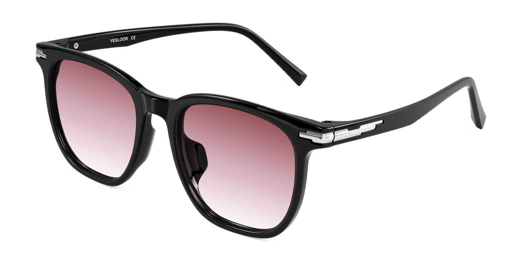 Angle of Velek in Black with Garnet Gradient Lenses