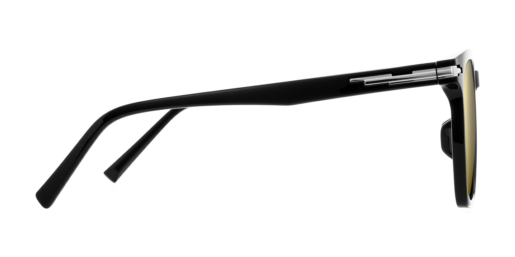 Side of Velek in Black with Gold Mirrored Lenses