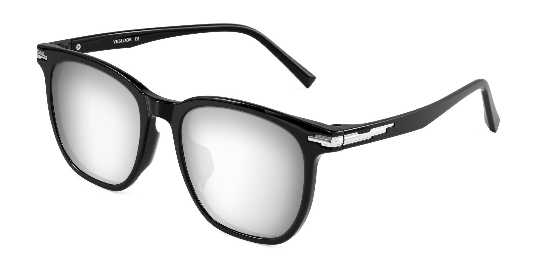 Angle of Velek in Black with Silver Mirrored Lenses