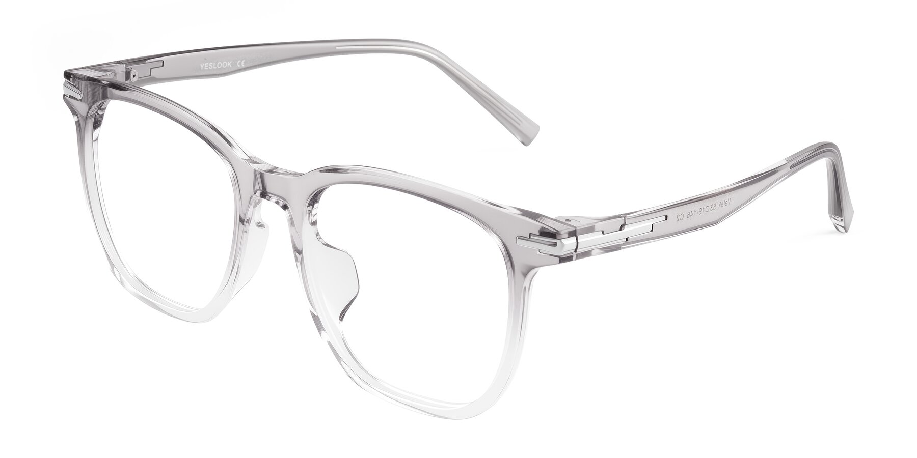 Angle of Velek in Gradient Crystal Gray with Clear Reading Eyeglass Lenses