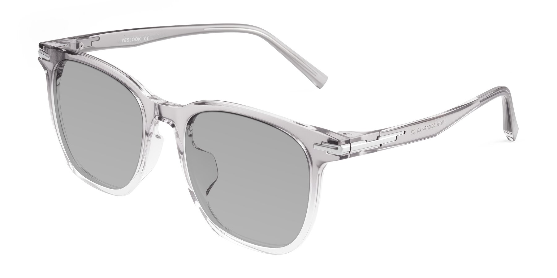 Angle of Velek in Gradient Crystal Gray with Light Gray Tinted Lenses