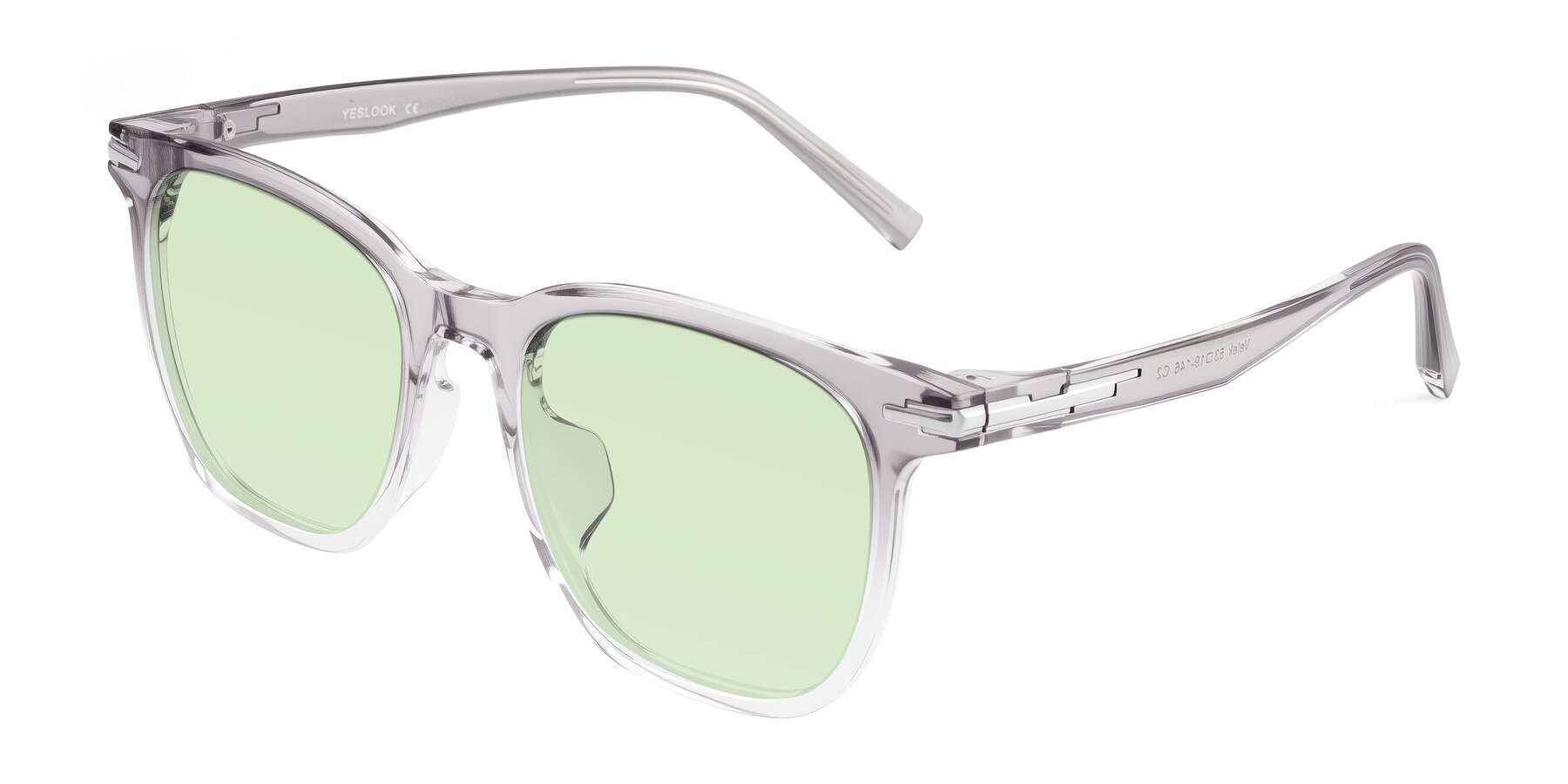 Angle of Velek in Gradient Crystal Gray with Light Green Tinted Lenses
