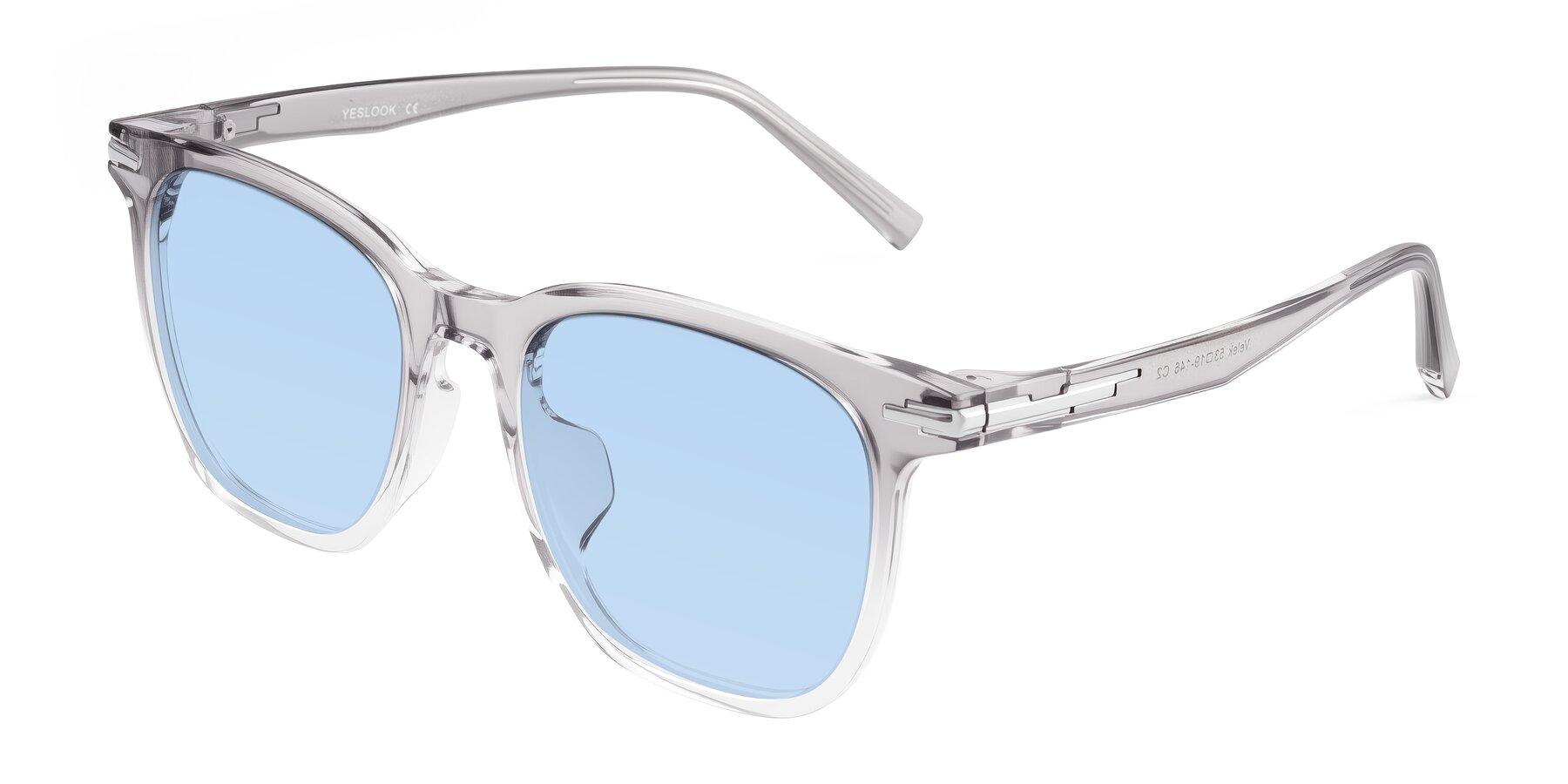 Angle of Velek in Gradient Crystal Gray with Light Blue Tinted Lenses