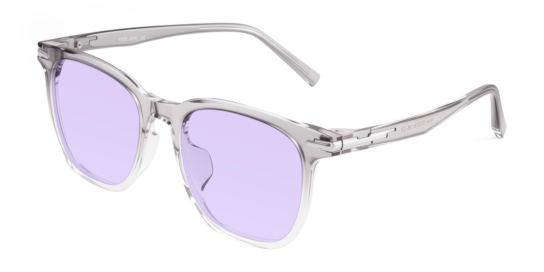 Angle of Velek in Gradient Crystal Gray with Light Purple Tinted Lenses