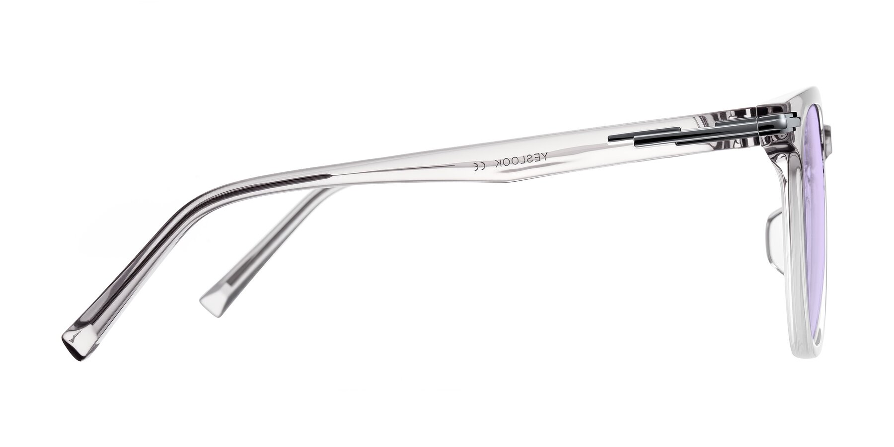 Side of Velek in Gradient Crystal Gray with Light Purple Tinted Lenses