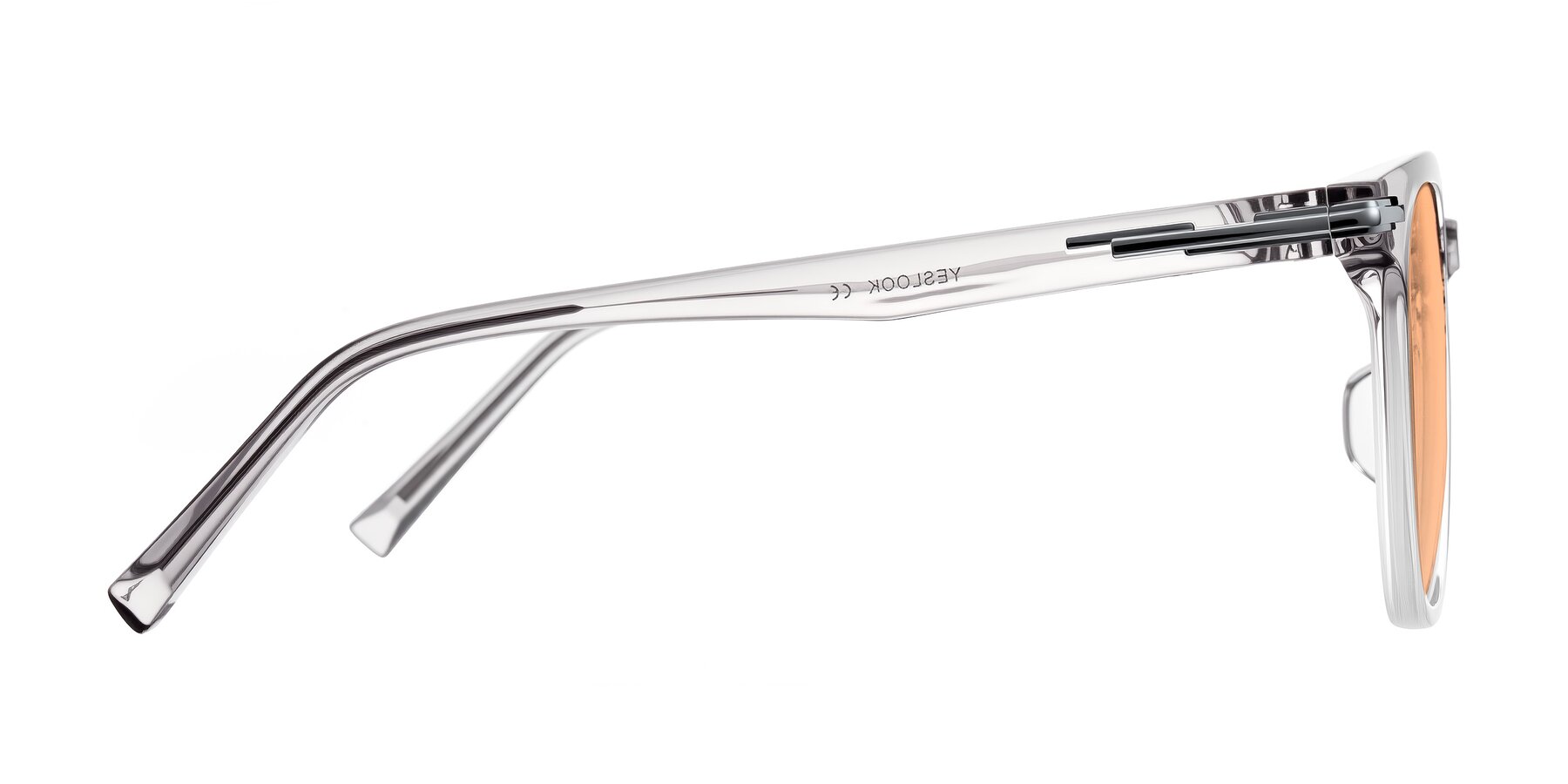 Side of Velek in Gradient Crystal Gray with Light Orange Tinted Lenses