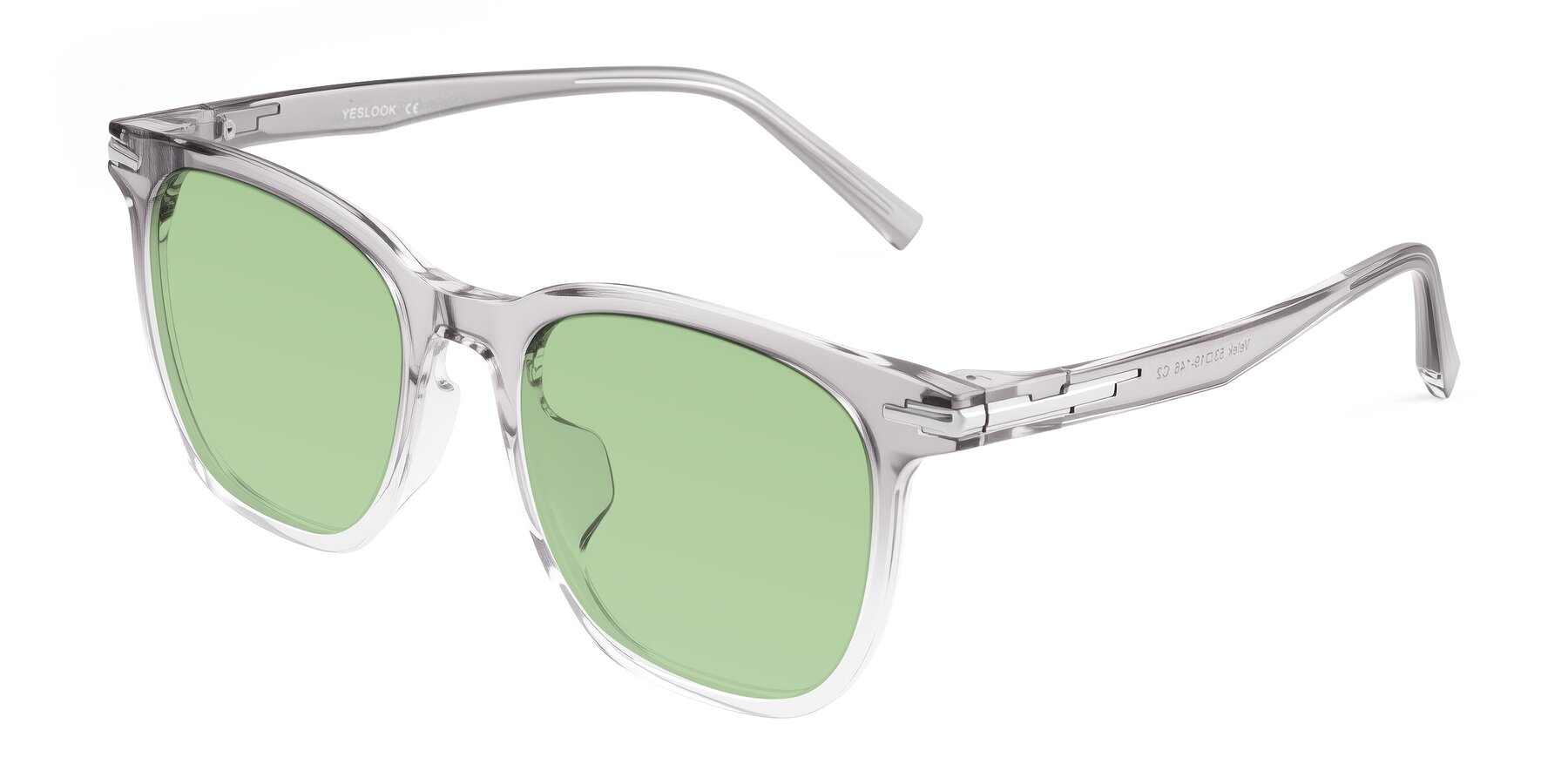 Angle of Velek in Gradient Crystal Gray with Medium Green Tinted Lenses