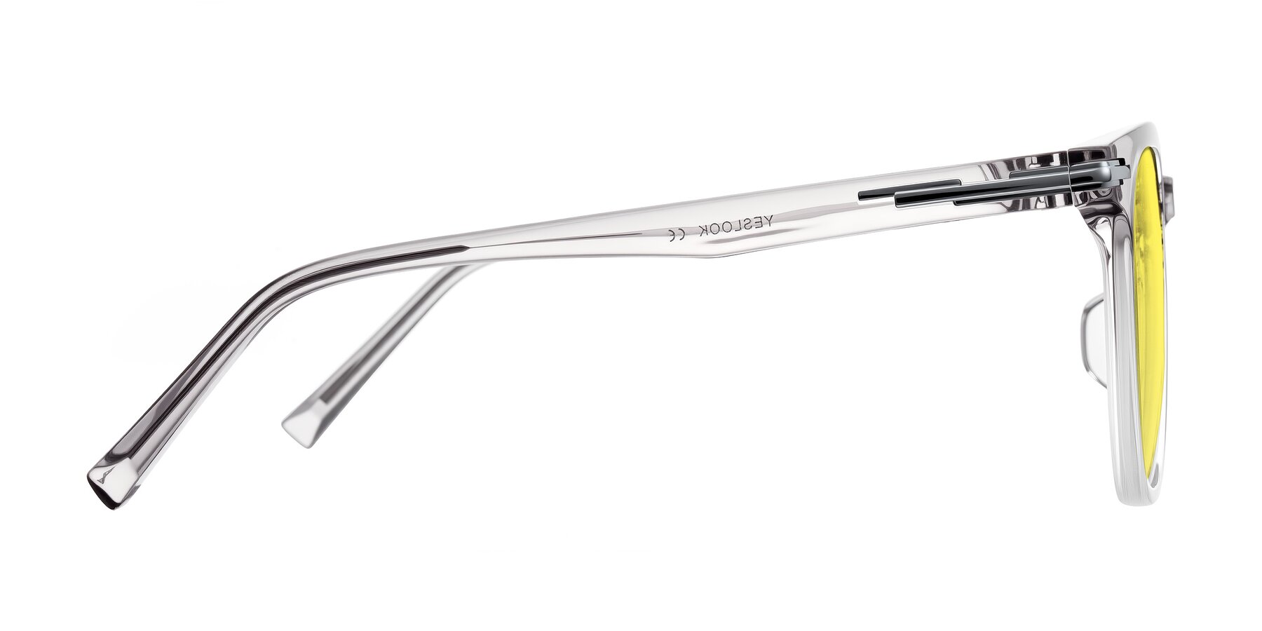 Side of Velek in Gradient Crystal Gray with Medium Yellow Tinted Lenses