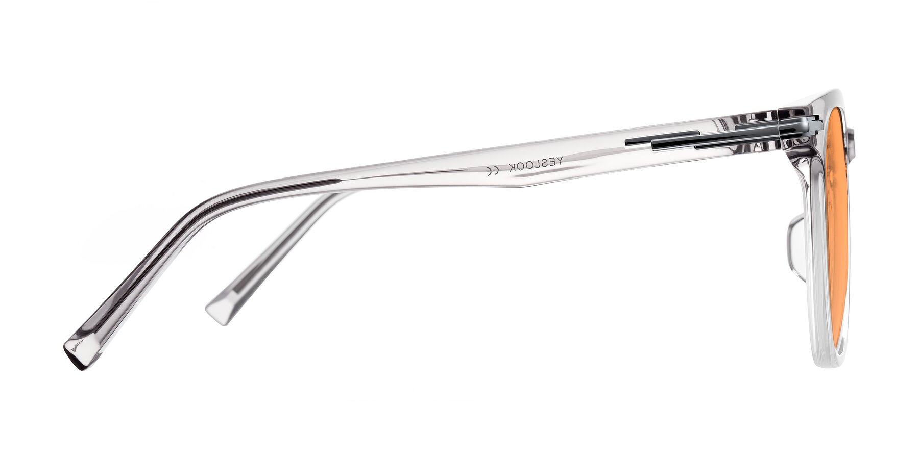 Side of Velek in Gradient Crystal Gray with Medium Orange Tinted Lenses