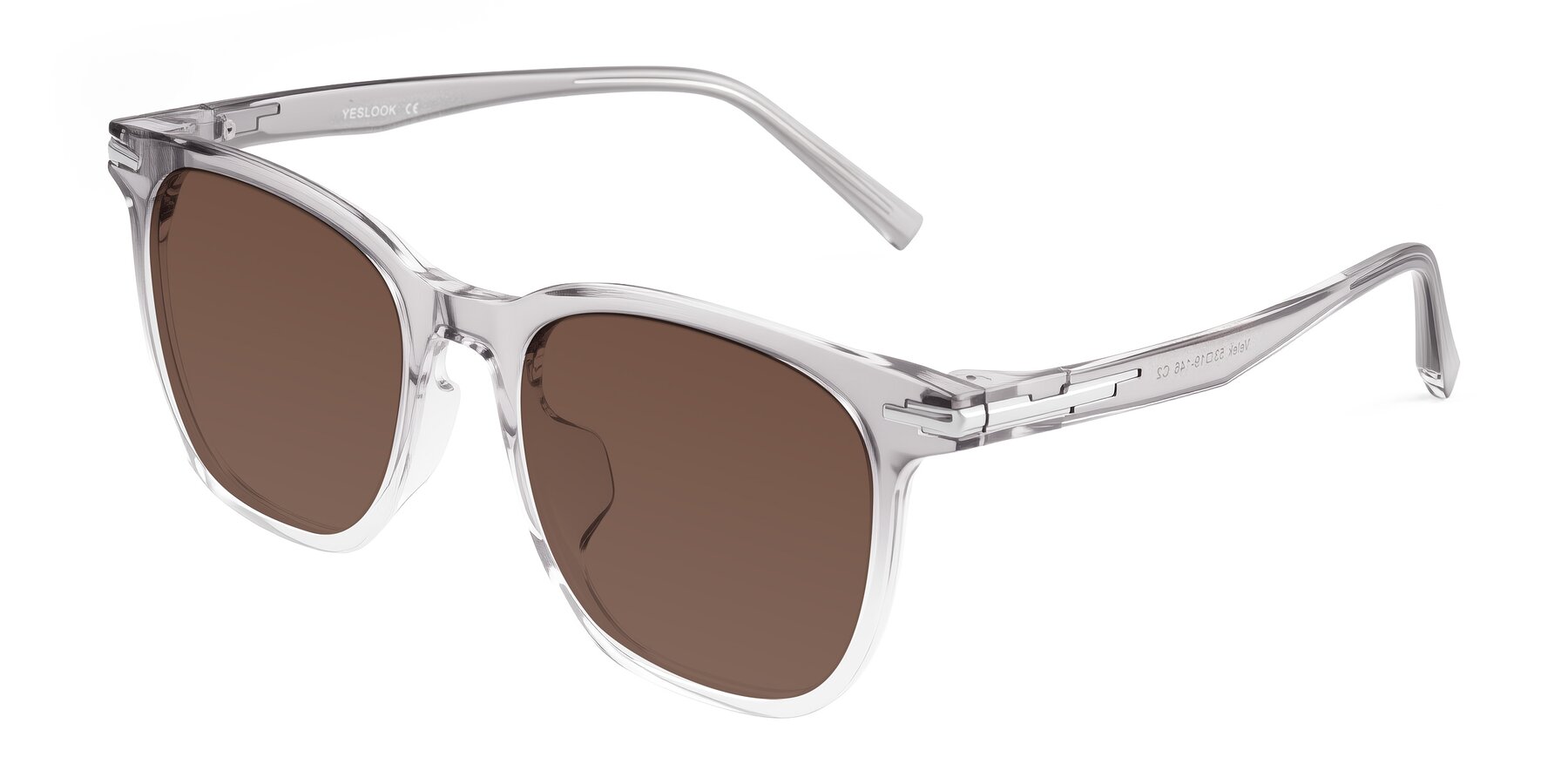 Angle of Velek in Gradient Crystal Gray with Brown Tinted Lenses