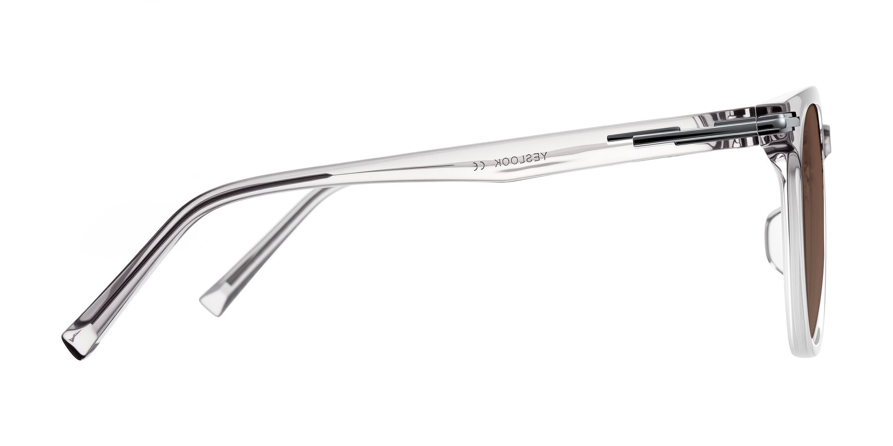 Side of Velek in Gradient Crystal Gray with Brown Tinted Lenses