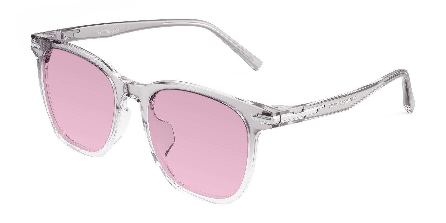 Angle of Velek in Gradient Crystal Gray with Light Wine Tinted Lenses