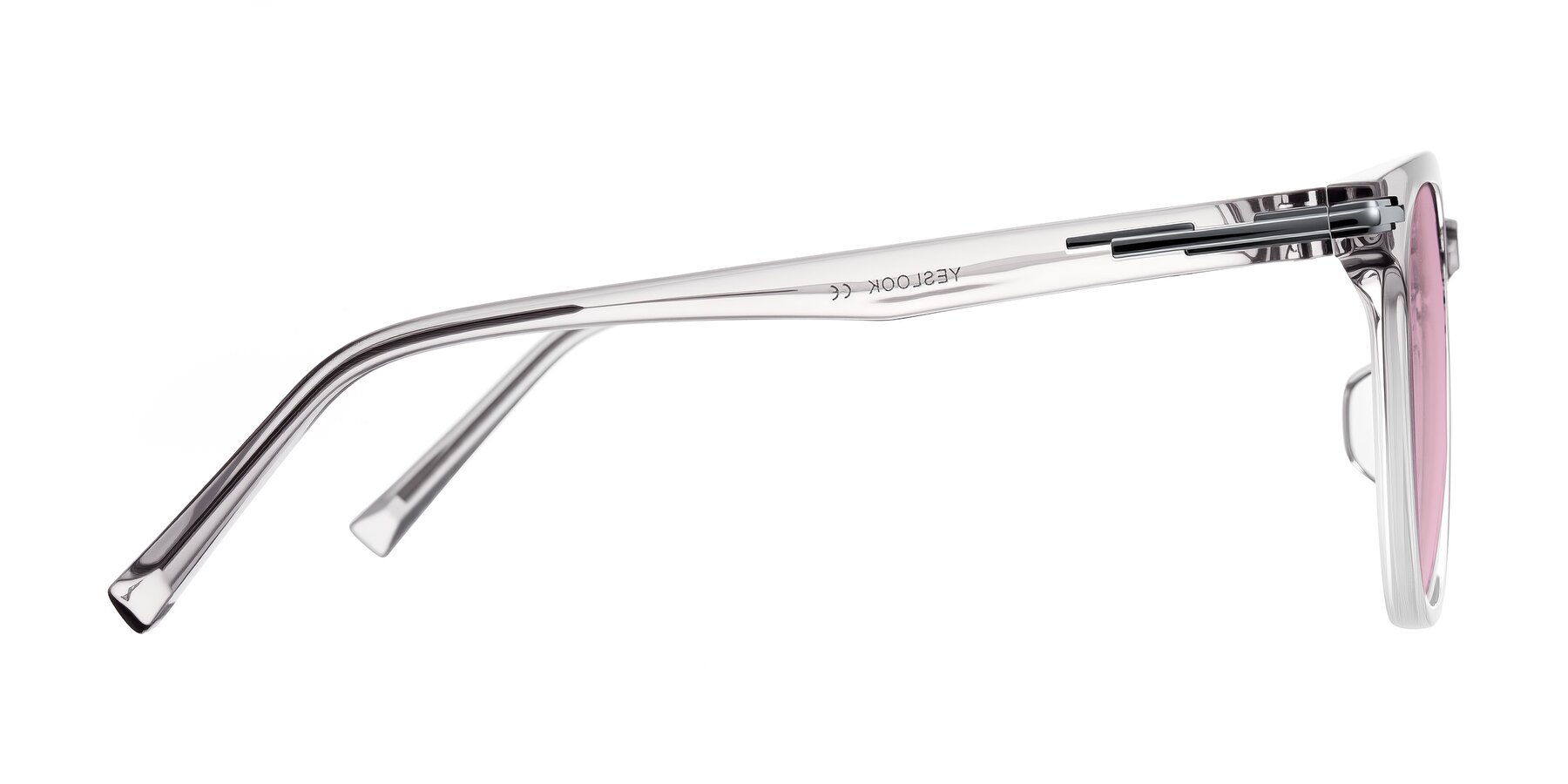 Side of Velek in Gradient Crystal Gray with Light Wine Tinted Lenses